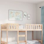 Vidaxl lit pour enfants sans matelas 90x200 cm bois de pin massif lit mezzanine lit mezzanine avec chelle ...