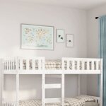 Vidaxl lit pour enfants sans matelas blanc 90x190cm bois de pin massif lit mezzanine lit mezzanine avec ...
