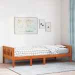 Vidaxl lit pour enfants sans matelas cire marron 90x200 cm pin massif lit simple lit mi - hauteur lit ...