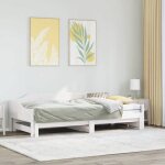 Vidaxl lit de jour avec lit gigogne blanc 90x190 cm bois de pin massif canapé - lit lit dinvité lit de ... Vidaxl lit de jour avec lit gigogne blanc 90x190 cm bois de pin massif canapé - lit lit dinvité lit de ...