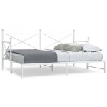 Vidaxl lit de jour avec lit gigogne sans matelas blanc 80x200 cm acier 4104687