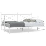 Vidaxl lit de jour avec lit gigogne sans matelas blanc 90x190 cm acier canap - lit canap - lit confortable ...