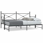 Vidaxl lit de jour et lit gigogne sans matelas noir 90x190 cm acier canap - lit canap - lit confortable ...
