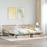 Vidaxl lit de jour et lit gigogne et tiroirs 80x200 cm bois pin massif canap� - lit lit dinvit� lit de ...