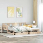 Vidaxl lit de jour et lit gigogne et tiroirs 80x200 cm bois pin massif canap� - lit lit dinvit� lit de ...