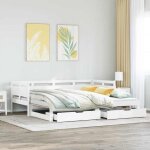 Vidaxl lit de jour et lit gigogne et tiroirs 80x200 cm bois pin massif canap� - lit lit dinvit� lit de ...