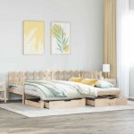 Vidaxl lit de jour et lit gigogne et tiroirs 90x190 cm bois pin massif canap - lit lit dinvit lit de ...