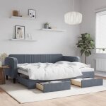 Vidaxl lit de jour avec lit gigogne et tiroirs canap� - lit avec rangement lit dinvit� meuble de chambre ...