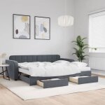 Vidaxl lit de jour avec lit gigogne et tiroirs canapé - lit avec rangement lit dinvité meuble de chambre ... Vidaxl lit de jour avec lit gigogne et tiroirs canapé - lit avec rangement lit dinvité meuble de chambre ...