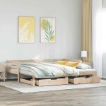 Vidaxl lit de jour avec gigogne et tiroirs sans matelas 90x190 cm 3302146