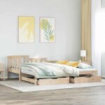 Vidaxl lit de jour avec gigogne et tiroirs sans matelas 90x190 cm 3302223