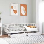 Vidaxl lit de jour avec tiroirs blanc 90x190 cm bois de pin massif canapé - lit lit de repos lit de jour ... Vidaxl lit de jour avec tiroirs blanc 90x190 cm bois de pin massif canapé - lit lit de repos lit de jour ...