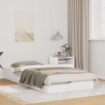 Vidaxl lit plateforme blanc 90 x 190 cm en pin massif finition mate. pratique et styl� 873395