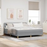 Vidaxl lit � sommier avec matelas gris clair 180x200 cm tissu 3338860