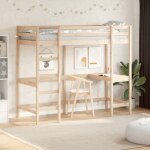 Vidaxl lit superpos avec bureau lit mezzanine avec sommier  lattes pour enfant meuble de chambre moderne ...