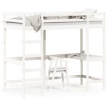 Vidaxl lit superpos avec bureau lit mezzanine avec sommier  lattes pour enfant meuble de chambre moderne ...