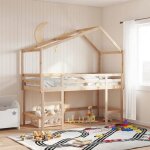 Vidaxl lit superpos� et �chelle et toit 80x200 cm bois de pin massif lit interm�diaire lit mezzanine ...