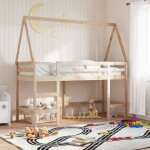 Vidaxl lit superpos et chelle et toit 80x200 cm bois de pin massif lit intermdiaire lit mezzanine ...