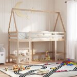 Vidaxl lit superpos et chelle et toit 90x200 cm bois de pin massif lit intermdiaire lit mezzanine ...
