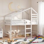 Vidaxl lit superposé et échelle et toit blanc 80x200cm bois pin massif lit intermédiaire lit mezzanine ... Vidaxl lit superposé et échelle et toit blanc 80x200cm bois pin massif lit intermédiaire lit mezzanine ...