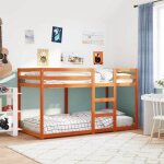 Vidaxl lit superpos lit mezzanine pour enfant lit surlev meuble de chambre  coucher moderne cire ...
