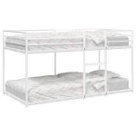 Vidaxl lit superpos sans matelas blanc 80x200 cm acier cadre de lit sommier meuble de chambre  coucher ...
