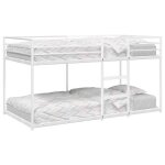 Vidaxl lit superpos� sans matelas blanc 90x190 cm acier cadre de lit sommier meuble de chambre � coucher ...