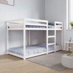 Vidaxl lit superpos sans matelas blanc 90x190 cm bois de pin massif 3206508