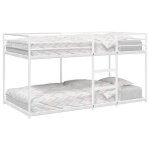 Vidaxl lit superpos� sans matelas blanc 90x200 cm acier cadre de lit sommier meuble de chambre � coucher ...