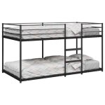 Vidaxl lit superpos sans matelas noir 90x190 cm acier cadre de lit sommier meuble de chambre  coucher ...