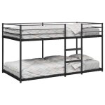 Vidaxl lit superpos� sans matelas noir 90x200 cm acier cadre de lit sommier meuble de chambre � coucher ...