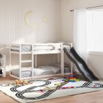 Vidaxl lit superpos avec toboggan / chelle blanc 90x190 cm pin massif lit mezzanine lit superpos pour ...