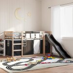 Vidaxl lit superposé avec toboggan et rideaux blanc et noir 90x190 cm lit cadre de lit lit superposé ... Vidaxl lit superposé avec toboggan et rideaux blanc et noir 90x190 cm lit cadre de lit lit superposé ...