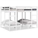 Vidaxl lit superposé triple blanc 140x200 / 70x140 cm bois de pin massif cadre de lit superposé trio ... Vidaxl lit superposé triple blanc 140x200 / 70x140 cm bois de pin massif cadre de lit superposé trio ...