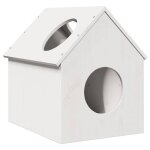 Vidaxl maison pour chat blanc 41x50x50 cm bois de pin massif maison pour chats dintrieur meuble pour ...