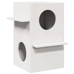 Vidaxl maison pour chat blanc 43x43x60 cm bois de pin massif maison pour chats dintrieur meuble pour ...