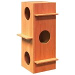 Vidaxl maison pour chat cire marron 43x43x90 cm bois de pin massif maison pour chats dintrieur meuble ...