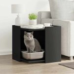 Vidaxl meuble de bac � liti�re pour chat noir bois ding�nierie 857752