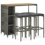 Vidaxl meuble de bar de jardin 5 pcs et coussins salon de jardin ensemble de salle  manger mobilier ...