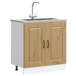 Vidaxl meuble bas pour vier kalmar chne artisanal bois ingnierie 853456