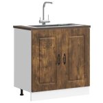 Vidaxl meuble bas pour évier kalmar chêne fumé bois dingénierie meuble bas de cuisine meuble bas de cuisine ... Vidaxl meuble bas pour évier kalmar chêne fumé bois dingénierie meuble bas de cuisine meuble bas de cuisine ...