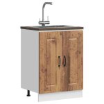 Vidaxl meuble bas pour vier kalmar vieux bois bois d'ingnierie, meuble bas de cuisine, meuble bas de ...