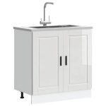 Vidaxl meuble bas pour vier porto blanc brillant 80x46x815 cm 853929