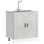 Vidaxl meuble bas pour vier porto gris bton bois ingnierie 853931