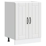 Vidaxl meuble de base de lavabo lucca blanc bois dingnierie meuble bas de cuisine meuble bas  tiroir ...