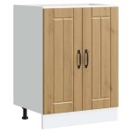 Vidaxl meuble de base de lavabo lucca chne artisanal bois ingnierie meuble bas de cuisine meuble bas ...
