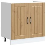 Vidaxl meuble de base de lavabo lucca chne artisanal bois ingnierie meuble bas de cuisine meuble bas ...