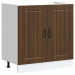Vidaxl meuble de base de lavabo lucca chne marron bois dingnierie meuble bas de cuisine meuble bas ...