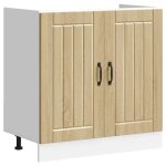 Vidaxl meuble de base de lavabo lucca chne sonoma bois dingnierie meuble bas de cuisine meuble bas ...