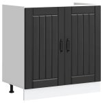 Vidaxl meuble de base de lavabo lucca noir bois dingnierie meuble bas de cuisine meuble bas  tiroir ...